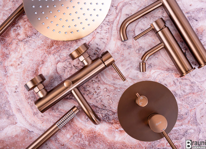 Душевая система REA LUNGO BRUSHED COPPER + BOX скрытого монтажа REA-P8809 фото
