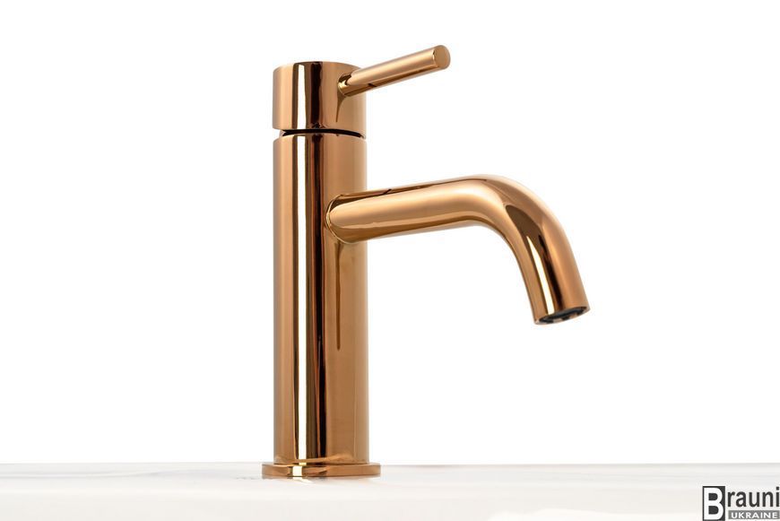 Смеситель для раковины (умывальника) REA LUNGO ROSE GOLD LOW розовое золото низкий REA-B4500 фото