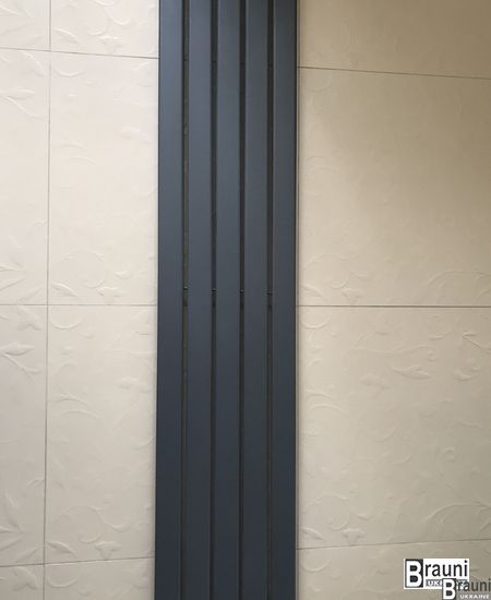 Вертикальний дизайнерський радіатор опалення TM ARTTIDESIGN Livorno 5/1600 сірий 5467 фото