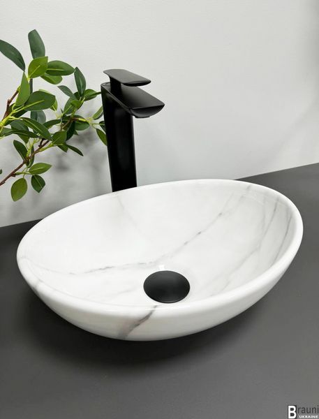 Умывальник (раковина) VBI PARMA S MARBLE NATURE GLOSSY накладной VBI-011002 фото