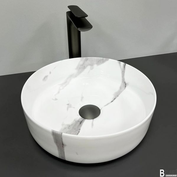 Умивальник (раковина) VBI PRATO MARBLE NATURE GLOSSY накладний VBI-011404 фото