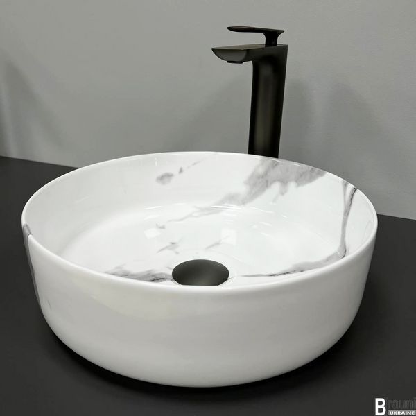 Умивальник (раковина) VBI PRATO MARBLE NATURE GLOSSY накладний VBI-011404 фото