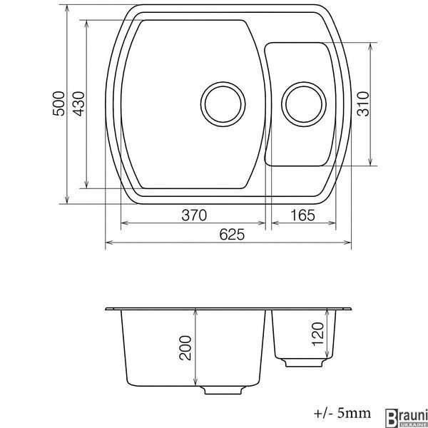 Кухонна мийка 62х50 Norton NMP 03.63 White stone з додатковою чашею NMP 03.63 White stone фото