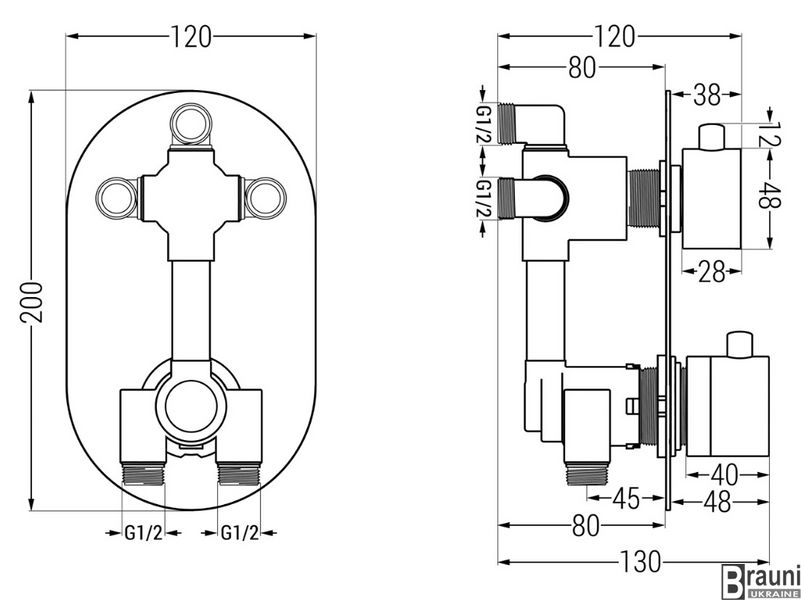 Душова система MEXEN KAI 30 DR70 GRAPHITE з термостатом + BOX прихованого монтажу MEX-77602DR70301-66 фото