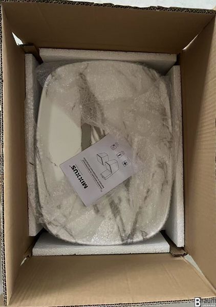 Умивальник (раковиний) накладий BEVEL-0102 MARBLE 49х37, мармур MP6519 фото