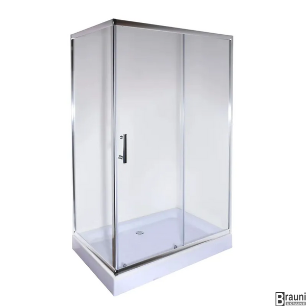 Душова кабіна з низьким піддоном Mixxus HARD SCT01-120x80x198-TR CHROME прозоре скло 5мм (MI6910) MI6910 фото