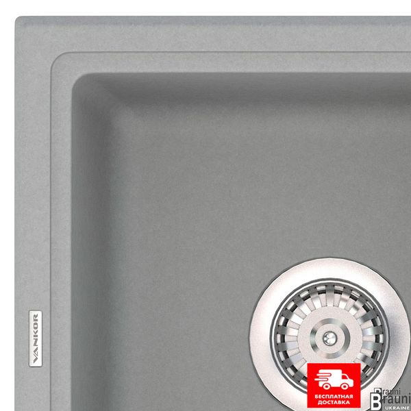 Кухонна мийка VANKOR Lira LMP 02.55 Gray Stone 55 * 45 см, сіра 4981 фото