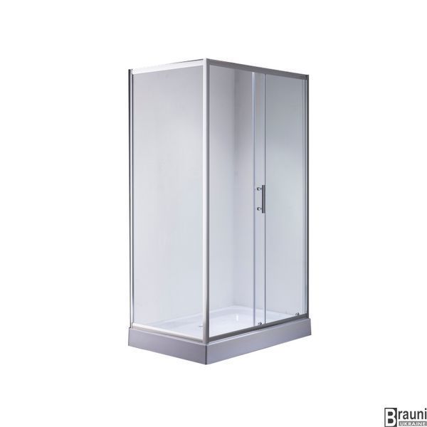 Душова кабіна з низьким піддоном Mixxus HARD SCT01-120x80x198-TR CHROME прозоре скло 5мм (MI6910) MI6910 фото