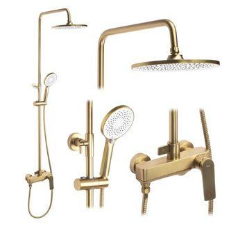 Душевая колона REA AVALON BRUSHED GOLD матовое золото с изливом REA-P2400 фото