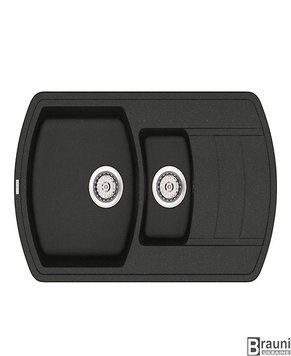 Кухонная мойка 62х50 Norton NMP 03.63 Black черная с дополнительной чашей 2892 фото