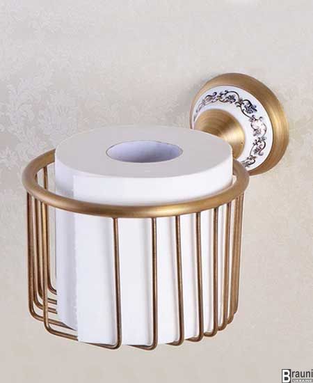 Бронзовый бумагодержатель туалетной бумаги под бронзу для запасного рулона корзинка