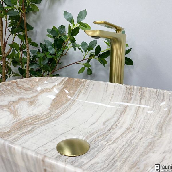 Умивальник (раковина) VBI RAVENNA BEIGE STONE GLOSSY накладний VBI-011204 фото