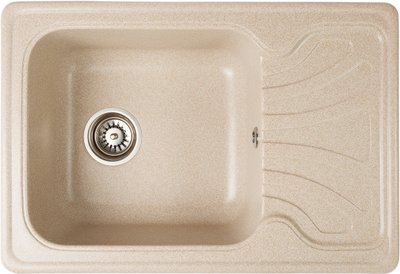 Кухонна мийка Rasa Bezhvy 64х44 бежева з крилом для сушки посуду RO44525 фото