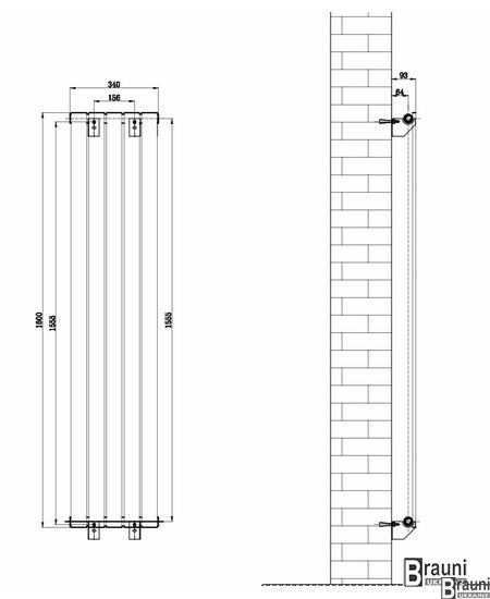 Дизайнерський вертикальний радіатор опалення TM ARTTIDESIGN «Livorno 5/1600» Колір білий матовий 5473 фото