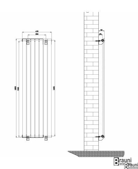 Вертикальний дизайнерський радіатор опалення TM ARTTIDESIGN Livorno 7/1600 білий матовий 5577 фото