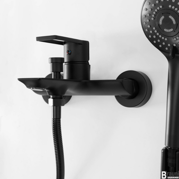 Смеситель для ванны REA FLIP BLACK черный настенный REA-B2003 фото