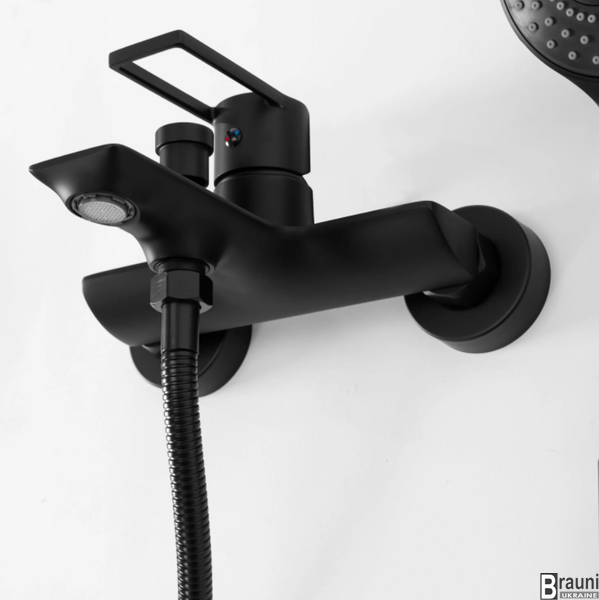 Смеситель для ванны REA FLIP BLACK черный настенный REA-B2003 фото