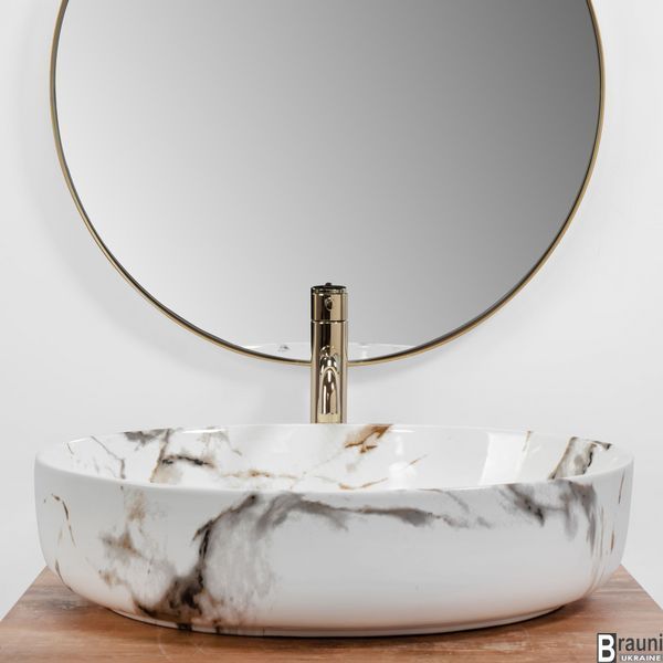 Умивальник (раковина) REA QUEEN CARRARA SHINY накладний REA-U1232 фото