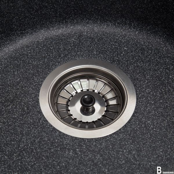 Кухонна мийка гранитна Eva Grafit 47х47 графіт RO43401 фото