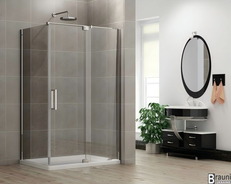 Душевая кабина без поддона Koer SR SC02-100x80x200-TR-01 прозрачное стекло Easy Clean 8мм, хром (KR KR5355 фото