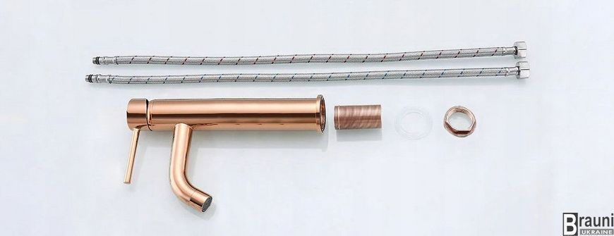 Смеситель для раковины (умывальника) REA LUNGO ROSE GOLD розовое золото высокий REA-B6321 фото