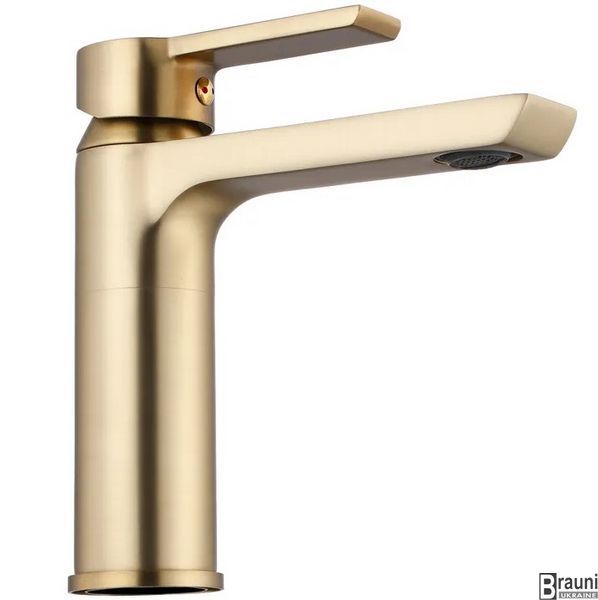 Смеситель для раковины (умывальника) REA ARGUS BRUSHED GOLD золотой матовый низкий REA-B6410 фото