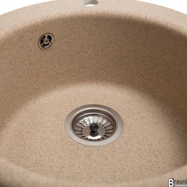 Кругла кухонна мийка Eva Piesok 47х47 гранітна RO49655 фото