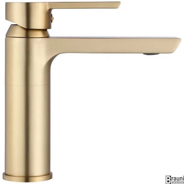 Смеситель для раковины (умывальника) REA ARGUS BRUSHED GOLD золотой матовый низкий REA-B6410 фото
