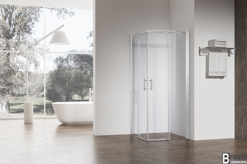 Душова кабіна без піддону Koer SR SC03-100x100x200-TR-01 прозоре скло Easy Clean 6мм (KR5357) KR5357 фото