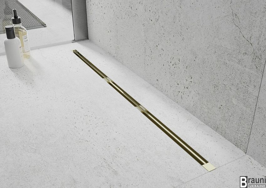 Трап для душу MEXEN FLAT 360° SUPER SLIM GOLD золотий 80 см MEX-1551080 фото