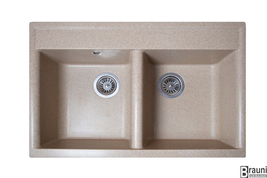 Кухонна мийка Valuri 78-2D Piesok 78х51 з двома чашами RO43542 фото