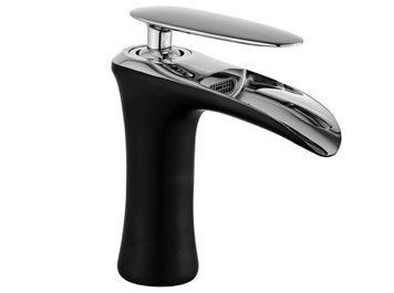Змішувач для раковини (умивальника) MEXEN LYRA BLACK CHROME низький MEX-745300-07 фото