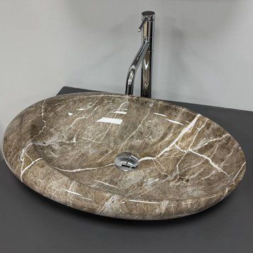 Умивальник (раковина) VBI VICENZA M BROWN STONE GLOSSY накладний VBI-014805 фото