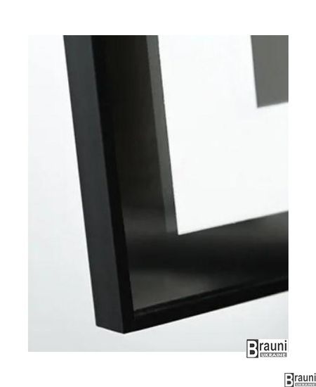 Дзеркало Dusel DE-M0061S1 Black 75х100 см з годинником 5143 фото