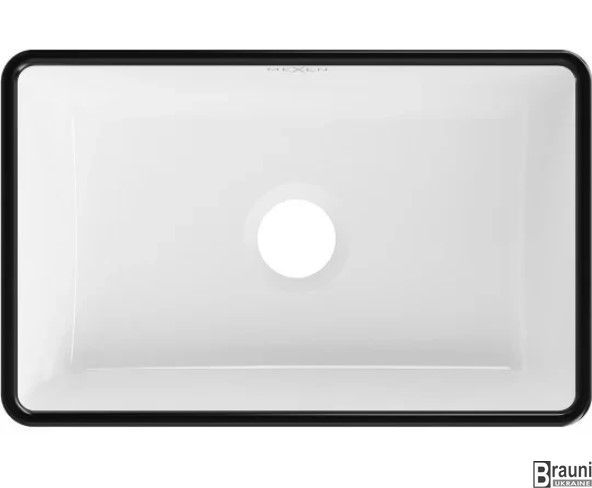 Умивальник (раковина) MEXEN NADIA 36х23 WHITE BLACK EDGE накладний MEX-21613607 фото