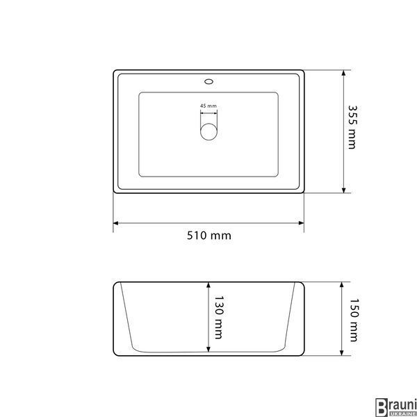 Умывальник (раковина) VBI CASTELLO WHITE накладной VBI-012901 фото