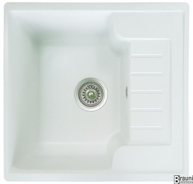 Кухонна мийка Klasicky Biela 51х49 біла з граніту RO44621 фото