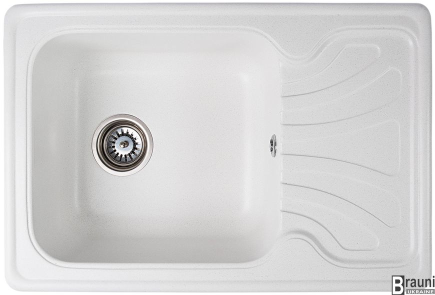 Кухонна мийка Rasa Biela 64х44 біла з крилом RO44526 фото