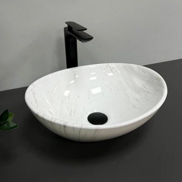 Умивальник (раковина) VBI PARMA MARBLE NATURE GLOSSY накладний VBI-011007 фото