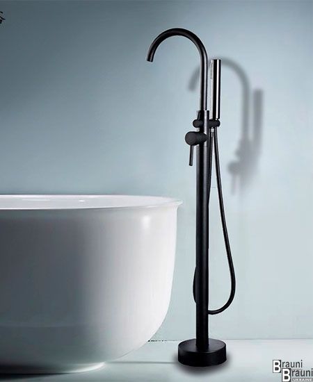 Змішувач для ванни підлоговий Y02 чорний 2185 фото
