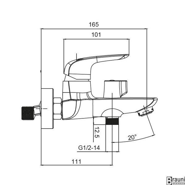 Змішувач для ванни з коротким виливом Koer KB-40008-05 (Колір чорний) (KR3473) KR3473 фото