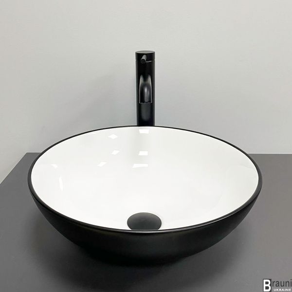 Умивальник (раковина) VBI AMALFI BLACK WHITE накладний VBI-013401 фото