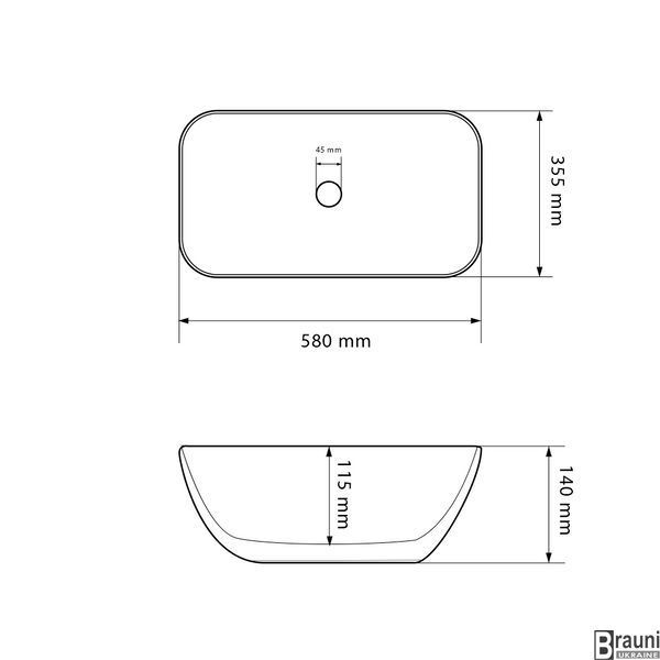 Умивальник (раковина) VBI AVEZZANO WHITE MATT накладний VBI-014400 фото