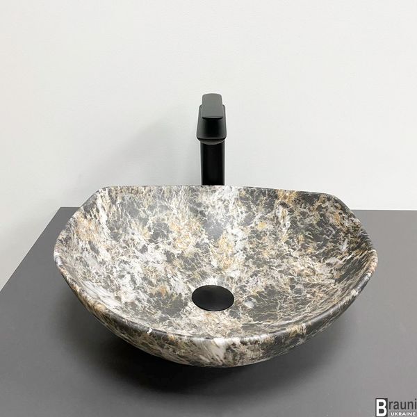 Умивальник (раковина) VBI RONTA DARK GREY STONE MATT накладний VBI-017302 фото