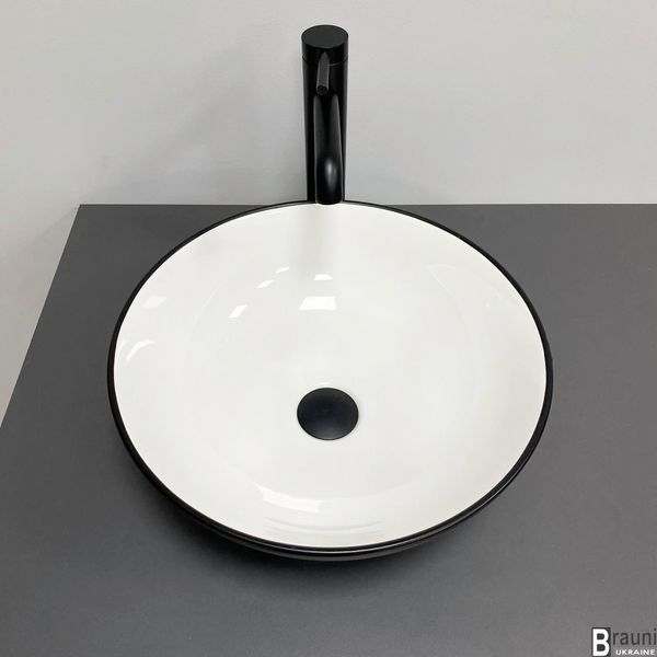 Умивальник (раковина) VBI AMALFI BLACK WHITE накладний VBI-013401 фото