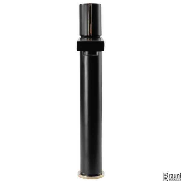 Змішувач для раковини (умивальника) REA ICON BLACK L.GOLD чорний високий REA-B5681 фото