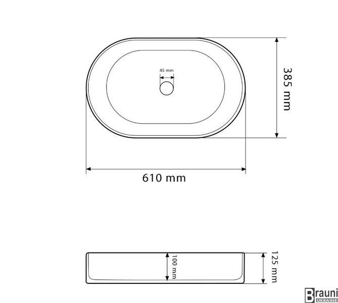 Умывальник (раковина) VBI VERONA 60 ONYX GLOSSY накладной VBI-011322 фото