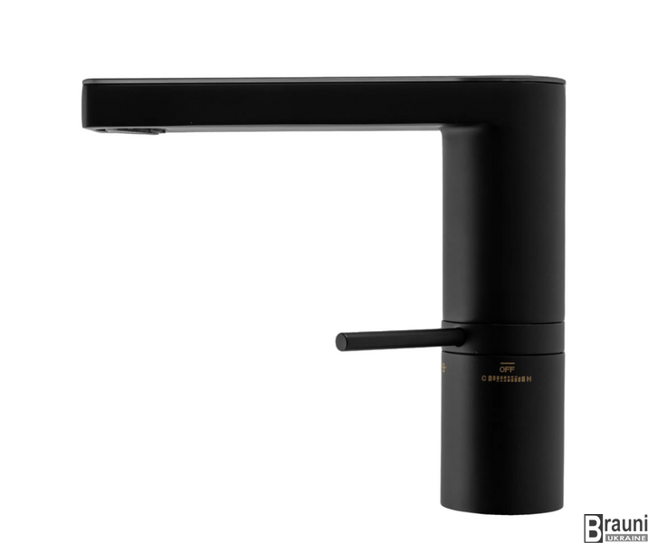 Смеситель для раковины (умывальника) AMAR LCD BLACK черный низкий REA-B2065 фото