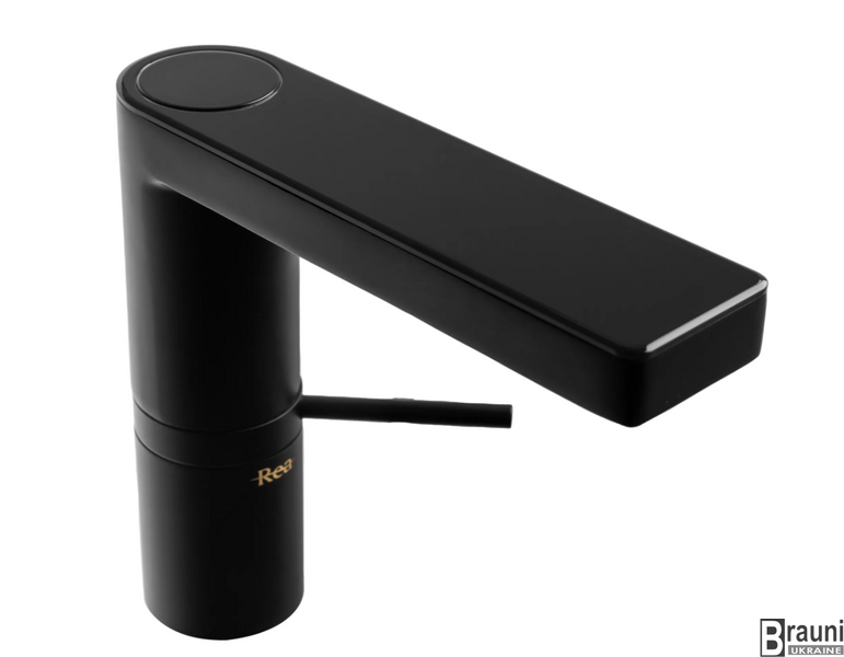 Змішувач для раковини (умивальника) AMAR LCD BLACK чорний низький REA-B2065 фото