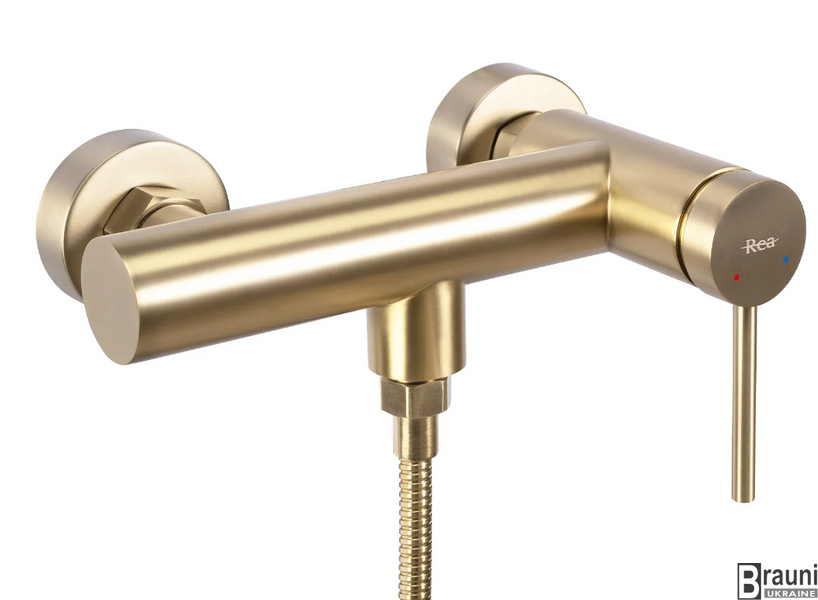 Смеситель для ванны и душа REA CLIF BRUSHED GOLD настенный без излива REA-B4243 фото